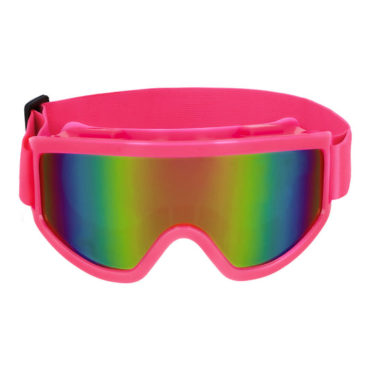Lunettes de Ski Holographique Rose Fluo - Lentilles Arc-en-ciel UV