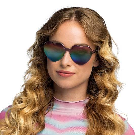 Lunettes de Soleil Cœur Rainbow - Accessoire Festif Coloré