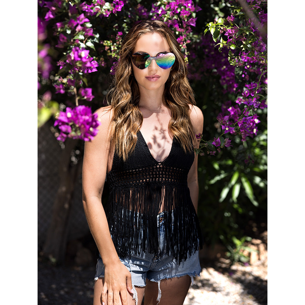 Lunettes de Soleil Cœur Rainbow - Accessoire Festif Coloré