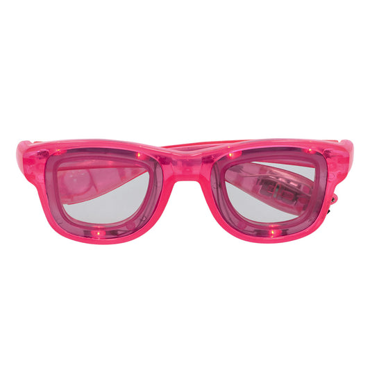 Lunettes LED Rose Fluo - 3 Modes de Lumière Festive