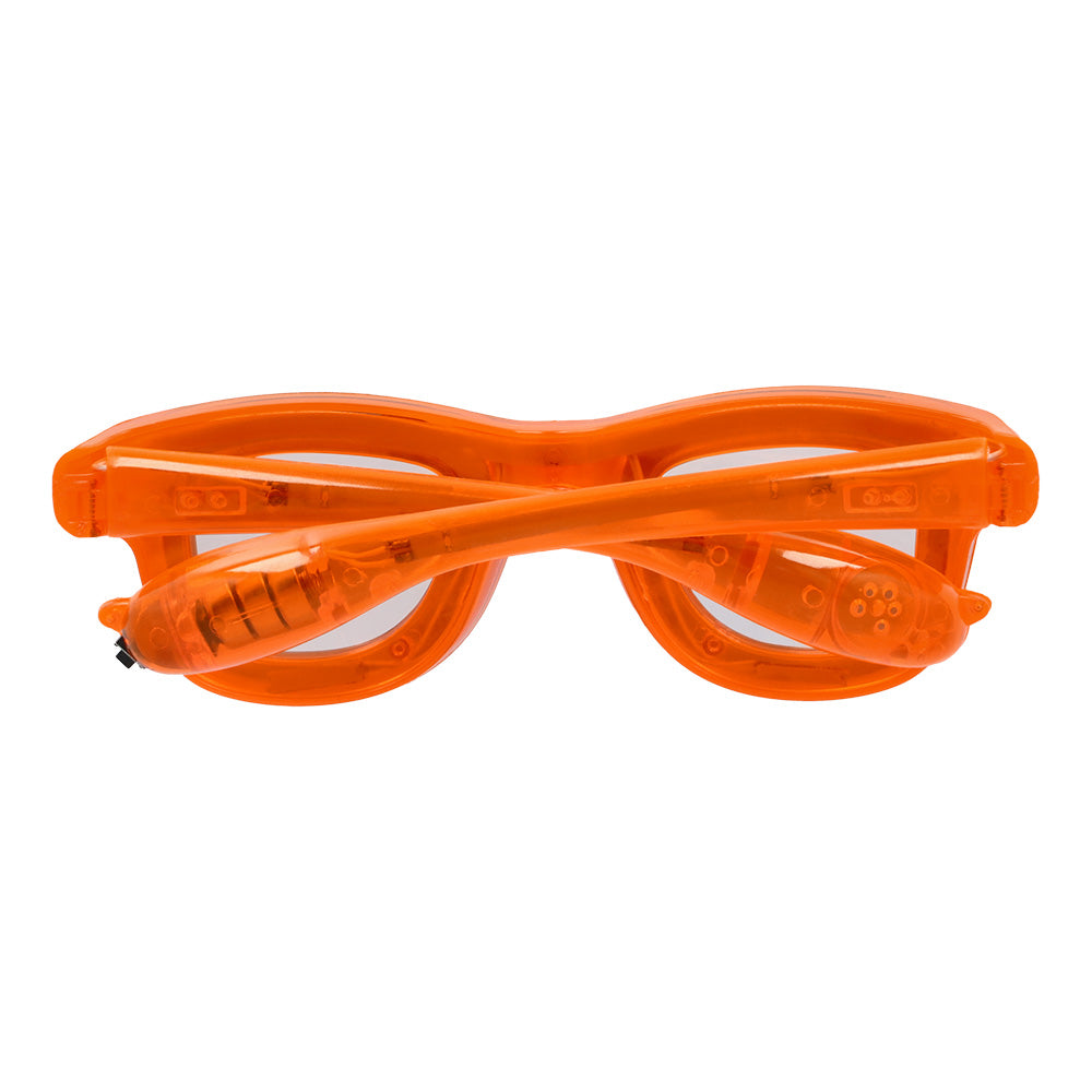 Lunettes LED Orange Fluo 3 Modes - Accessoire Fête Brillant