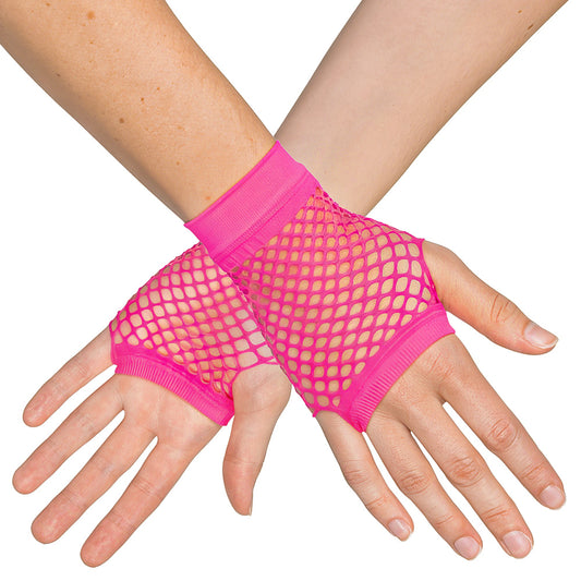 Gants Filet Rose Fluo UV Blacklight - Accessoire Disco