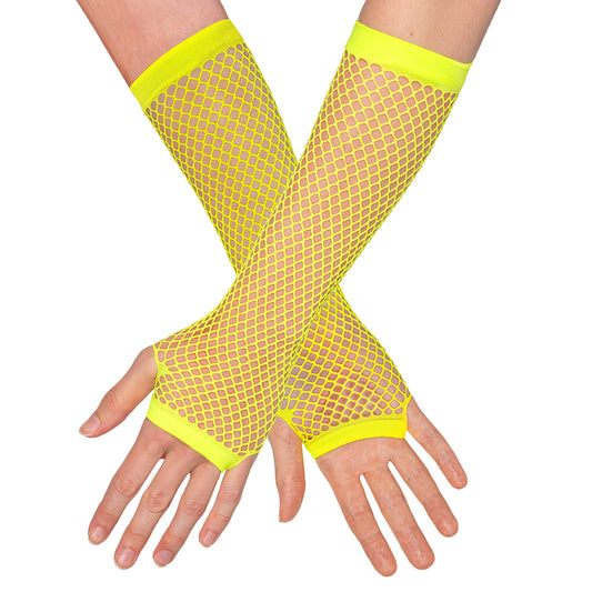 Gants résille néon UV Blacklight - Accessoire années 80