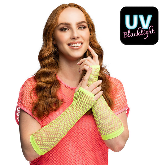 Gants Filet Fluo UV Blacklight - Accessoire Années 80