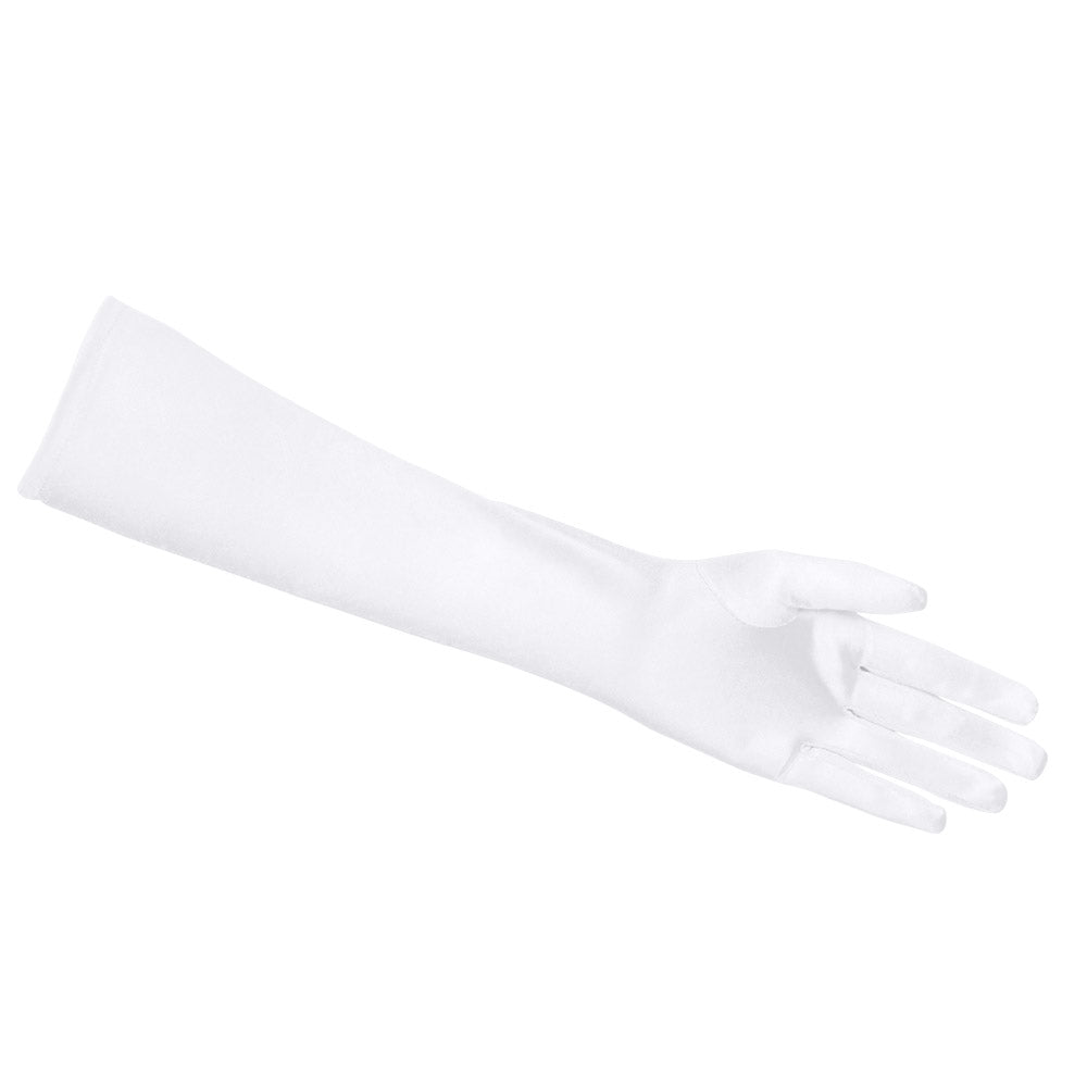 Longs Gants Blancs Satin - Accessoire Soirée Élégant