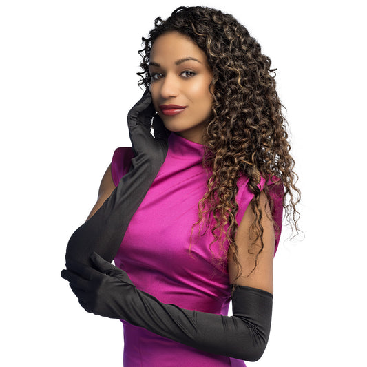 Gants longs noirs extensibles - Accessoire déguisement adulte