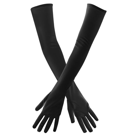 Gants longs noirs extensibles - Accessoire déguisement adulte