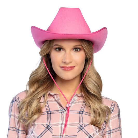 Chapeau Cowboy Rose Fuchsia Adulte - Accessoire Western