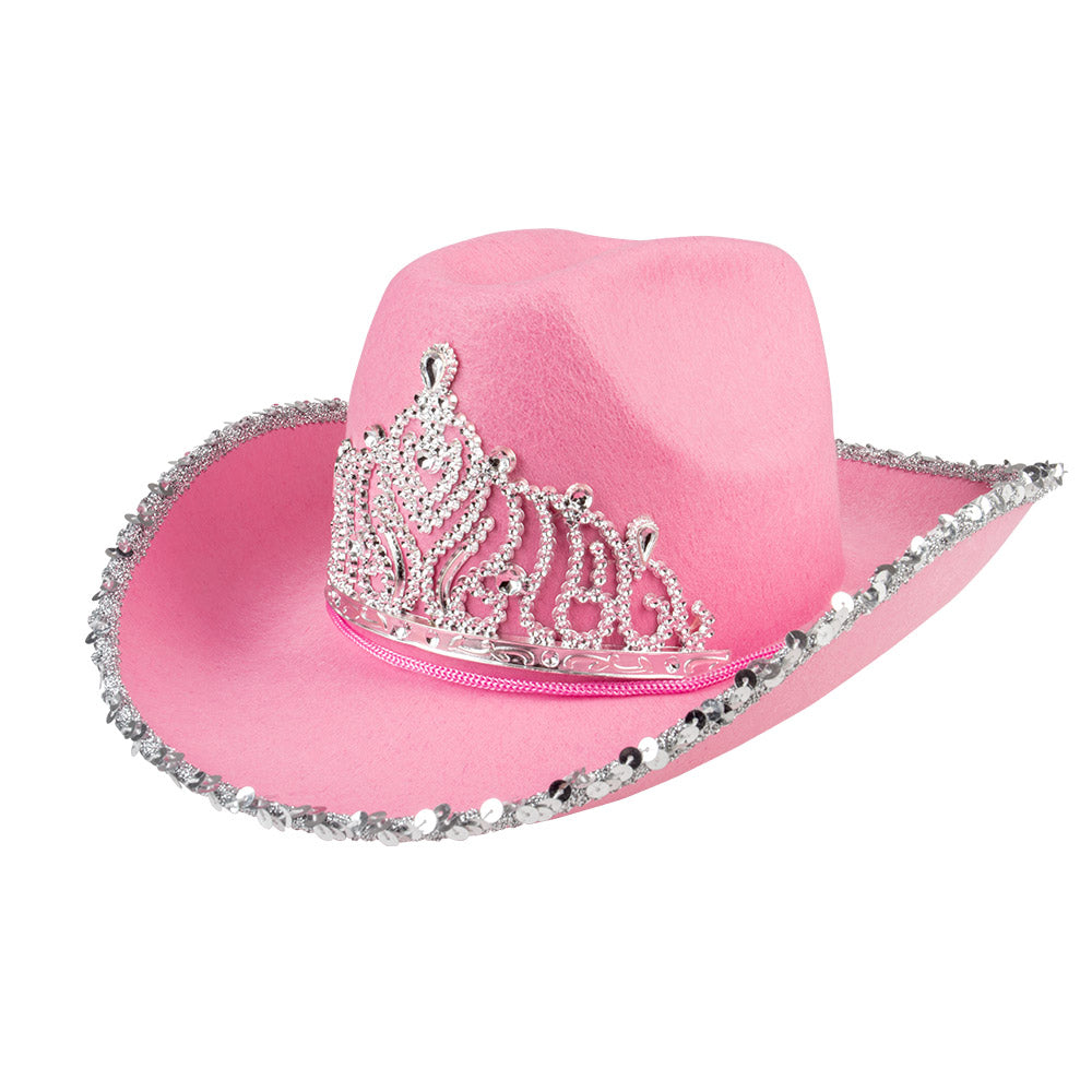 Chapeau Cowboy Paillettes avec Tiare Multicolore Femme