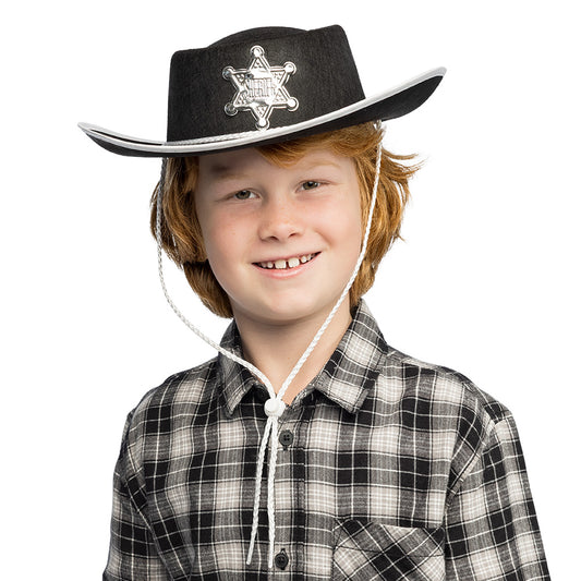 Chapeau Cowboy Sheriff Enfant - 3 Couleurs Disponibles