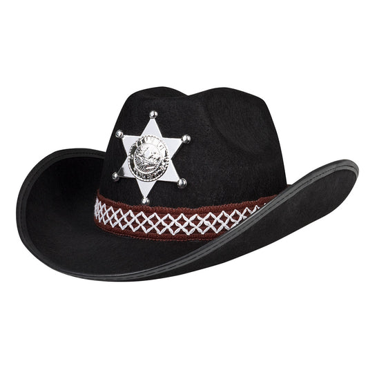 Chapeau Cowboy Enfant Noir avec Étoile Sheriff