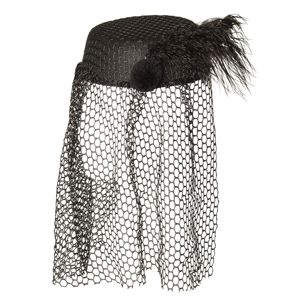 Voile à Pois Noir Chic - Accessoire Vintage Rétro Élégant