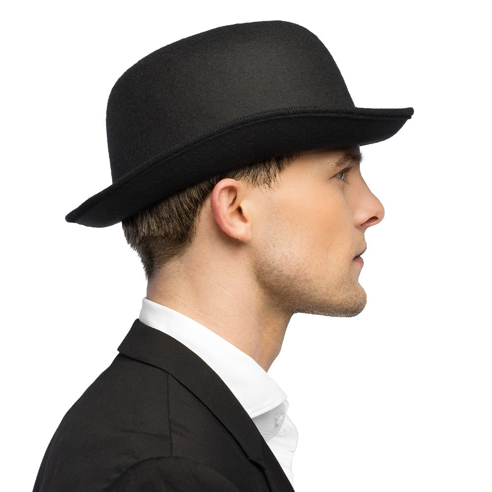 Chapeau Melon Noir Feutre Adulte - Accessoire Déguisement