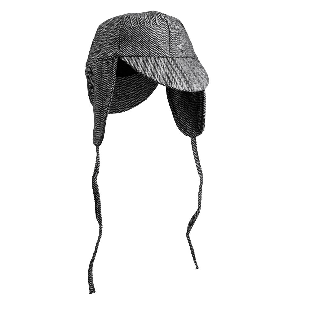 Chapeau Sherlock Holmes Tweed Noir - Costume Détective Classique