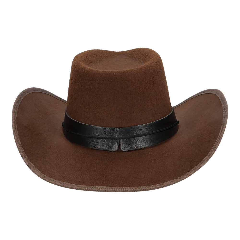 Chapeau Cowboy Marron avec Bande Noire et Cordelette