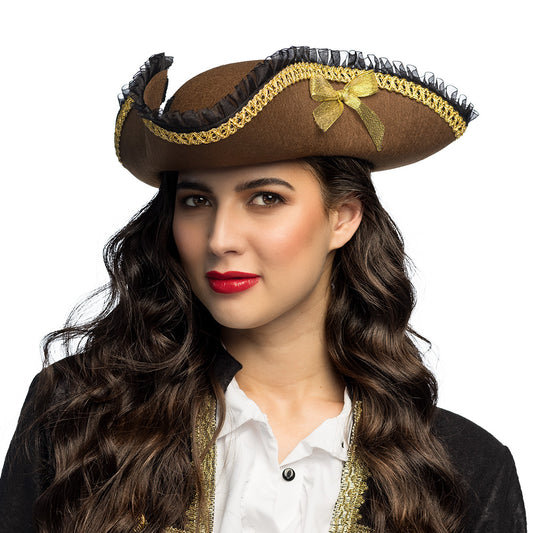 Chapeau Tricorne Pirate Marron Enfant - Accessoire Déguisement