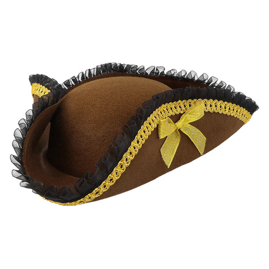 Chapeau Tricorne Pirate Marron Enfant - Accessoire Déguisement