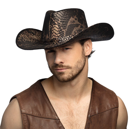 Chapeau Cowboy Noir en Filet Aéré - Accessoire Western