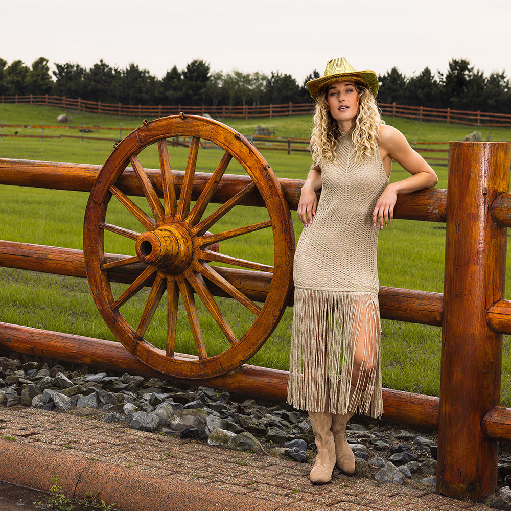 Chapeau Cow-boy Doré Paillettes - Accessoire Soirée à Thème
