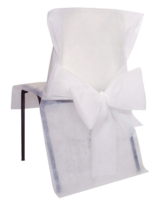 10 Housses de chaise Premium blanches 50 x 95 cm