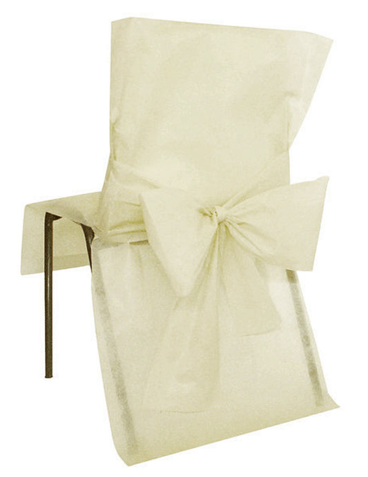 10 Housses de chaise Premium ivoire 50 x 95 cm