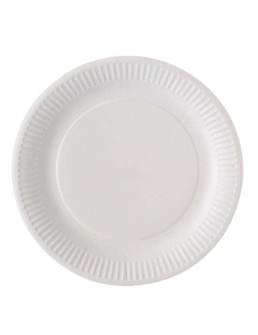 100 Assiettes en carton blanc 23 cm