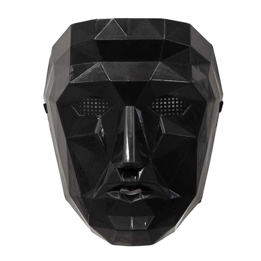 Masque Visage Géométrique Noir - Déguisement Adulte Halloween