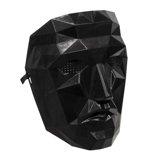 Masque Visage Géométrique Noir - Déguisement Adulte Halloween