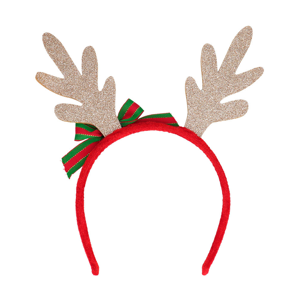 Serre-tête Renne de Noël avec Cornes Paillettes et Nœud