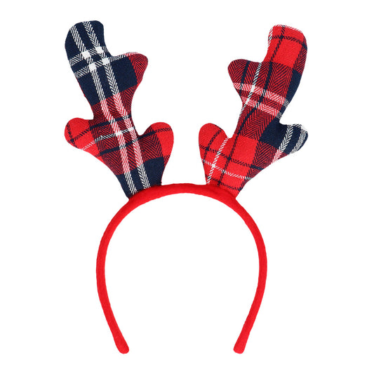 Serre-tête Cornes de Renne Écossais - Accessoire Noël Festif