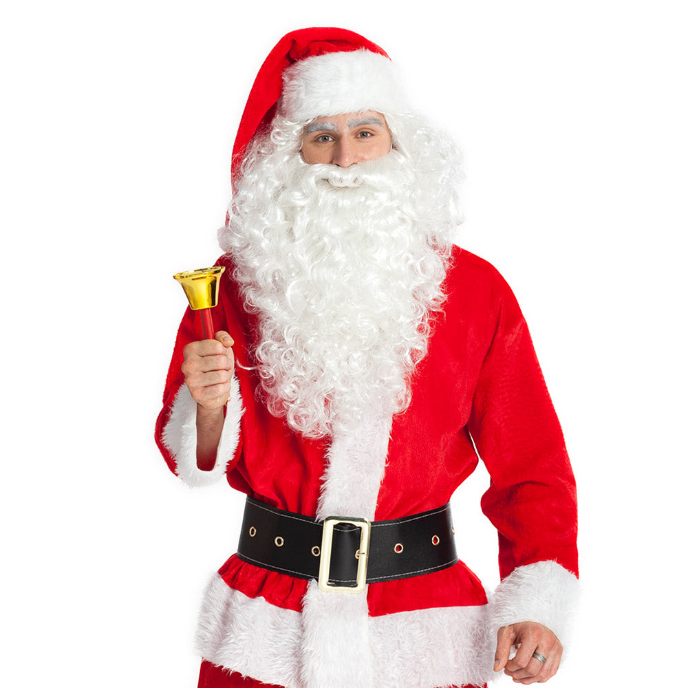 Cloche Dorée Père Noël avec Poignée Rouge - Accessoire Noël