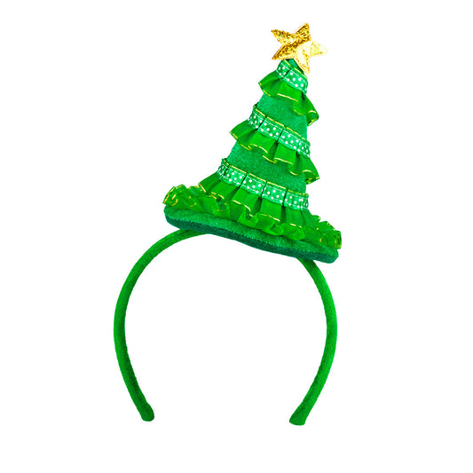 Serre-tête Sapin de Noël Vert avec Étoile Dorée
