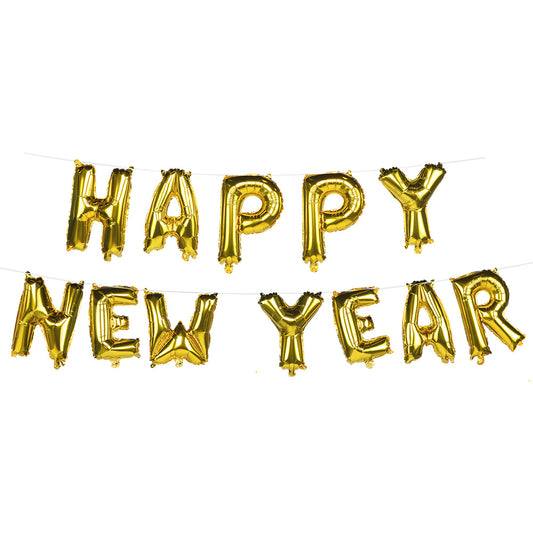 Guirlande Ballons HAPPY NEW YEAR Doré - Lettres Géantes