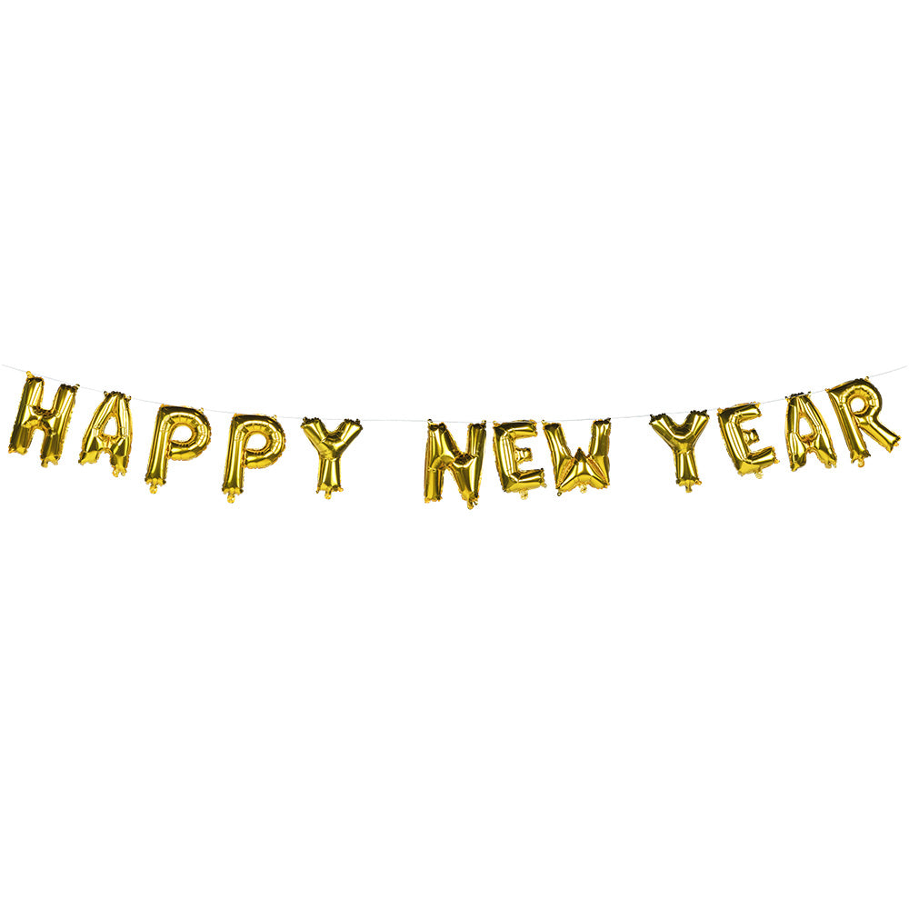 Guirlande Ballons HAPPY NEW YEAR Doré - Lettres Géantes