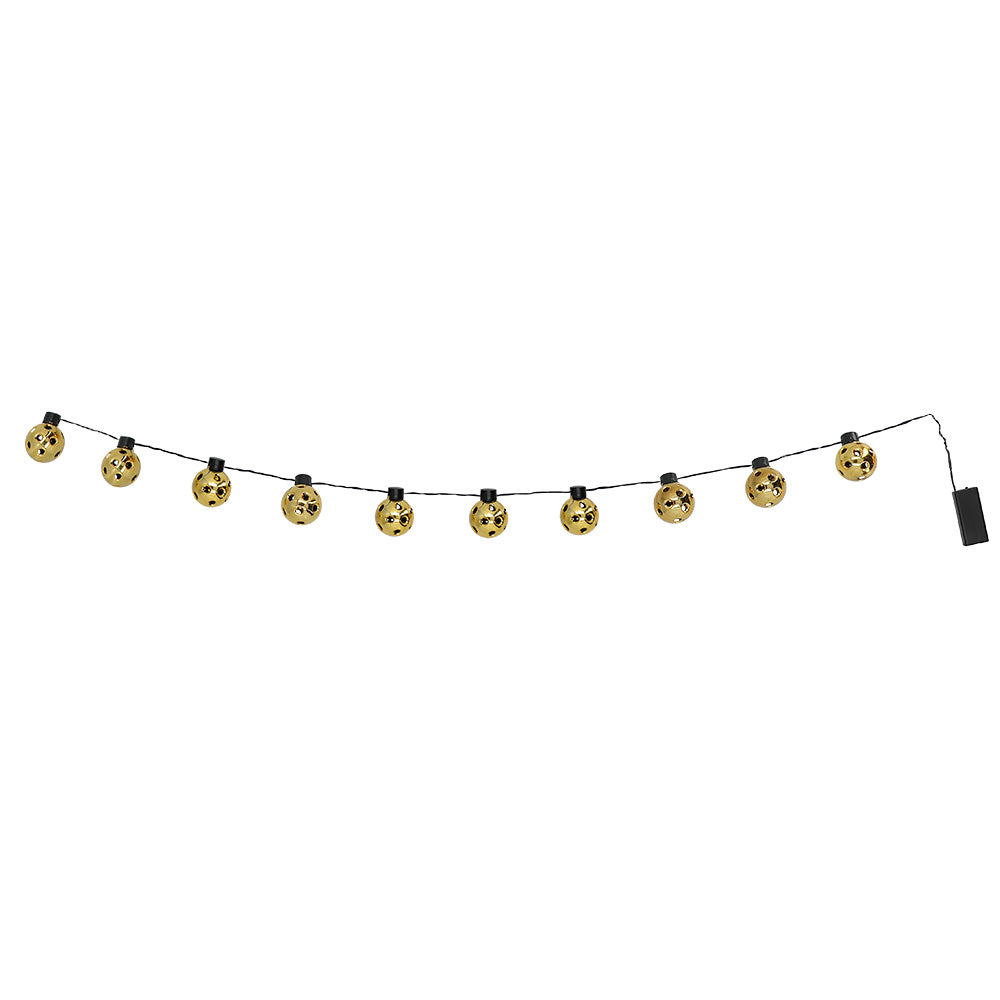 Guirlande Lumineuse Boules Dorées 10 LED - Décoration Intérieure