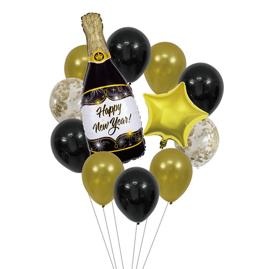 Ballon Botte de Champagne Happy New Year - Décoration Nouvel An