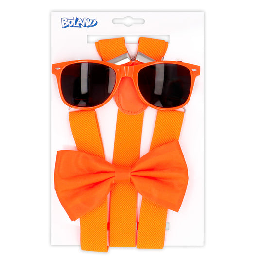 Kit Accessoires Fête Néon UV Blacklight - Lunettes, Nœud Pap' et Bretelles