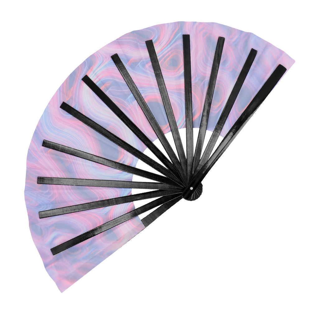 Éventail XL UV Blacklight Motifs Fluo 64cm - Accessoire Fête