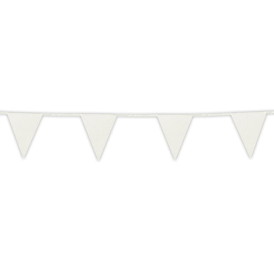 Guirlande Fanions Blanc Ivoire 16cm - Décoration Fête