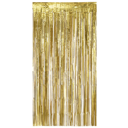 Rideau Frange Métallisé Or 100x200cm - Décoration Fête