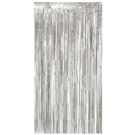 Rideau de Franges Argent 2x1m - Décoration Fête Étincelante