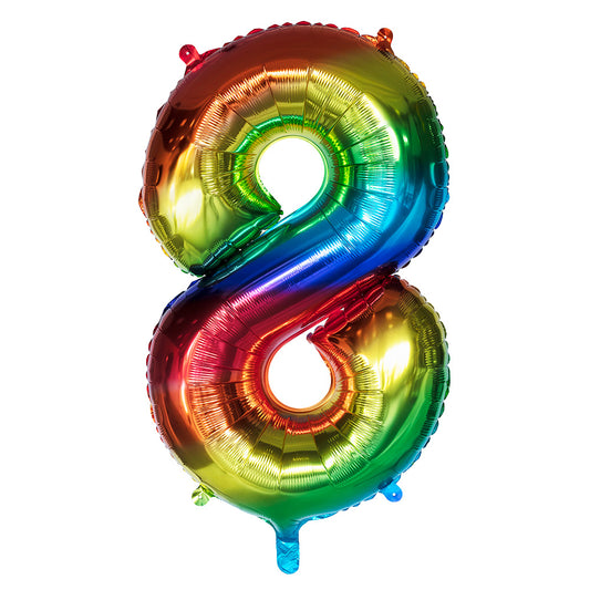 Ballon Chiffre Arc-en-ciel Géant 9 - Fête et Anniversaire