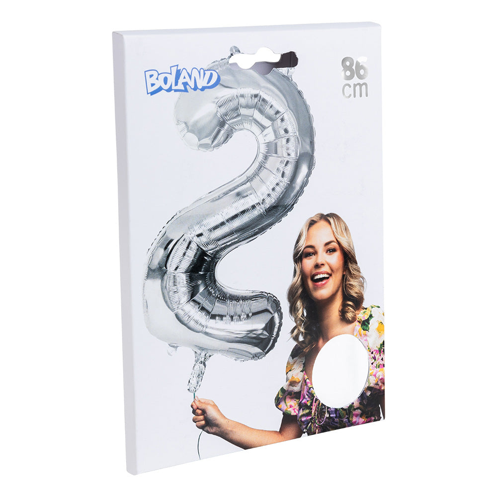 Ballon Chiffre 3 Géant Argent 86cm - Fête & Anniversaire