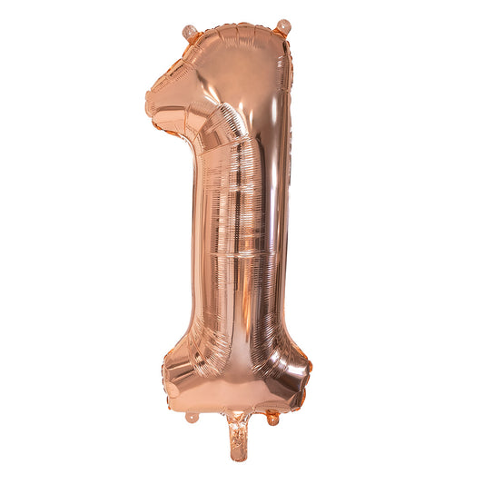 Ballon Chiffre 1 Rose Gold 86cm - Déco Anniversaire