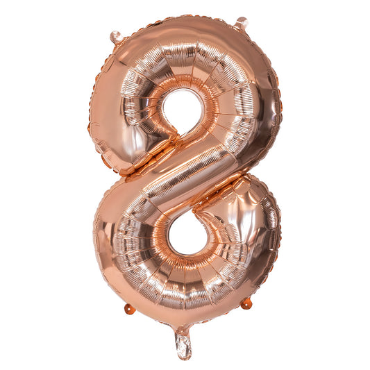 Ballon Chiffre 8 Rose Gold 66cm - Décoration Fête & Anniversaire