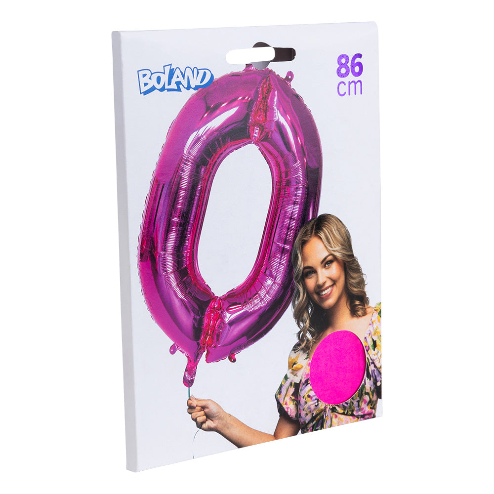Ballon Chiffre 0 Rose Fuchsia 86cm - Décoration Fête