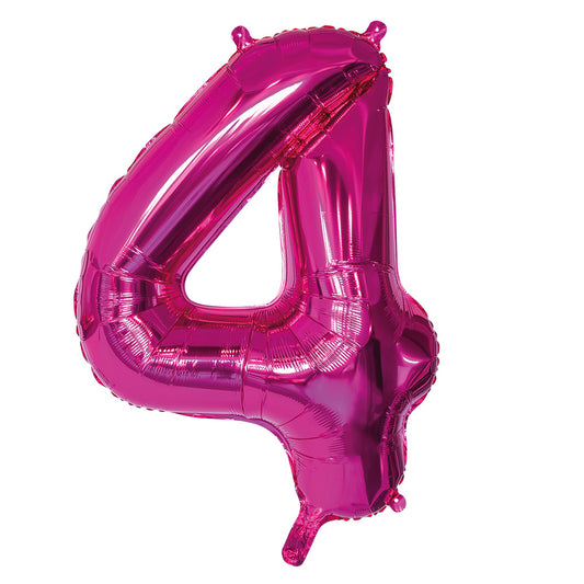 Ballon Chiffre 4 Fuchsia 86cm - Decoration Fete