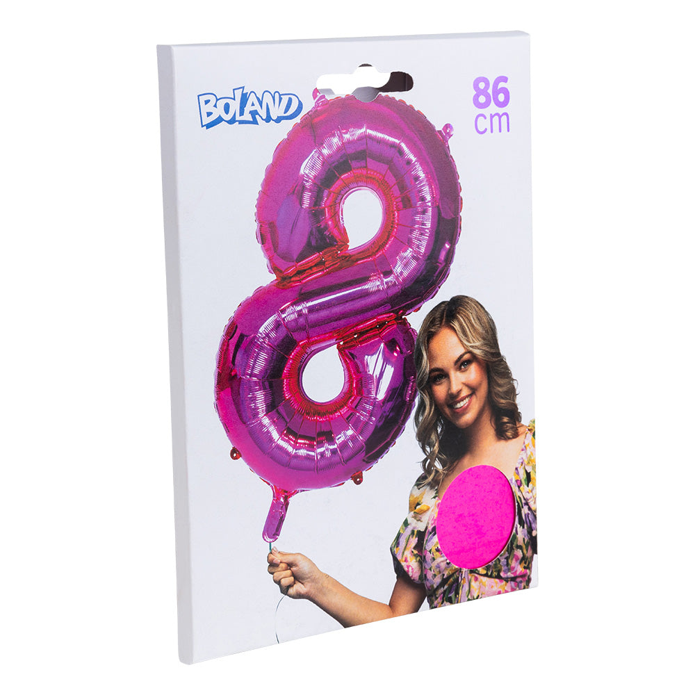 Ballon Chiffre 8 Rose Fuchsia Géant 86 cm