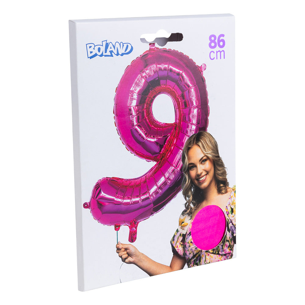 Ballon Géant Chiffre 9 Rose Fushia 86cm - Fête & Anniversaire