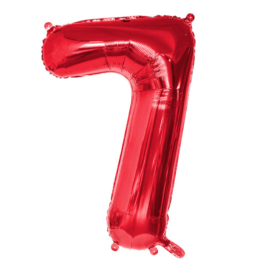 Ballon Chiffre 7 Rouge 88 cm - Décoration Fête Anniversaire
